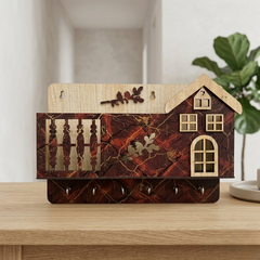 Wall Mounted Wooden House Key Holder