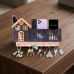 Wall Mounted Wooden House Key Holder